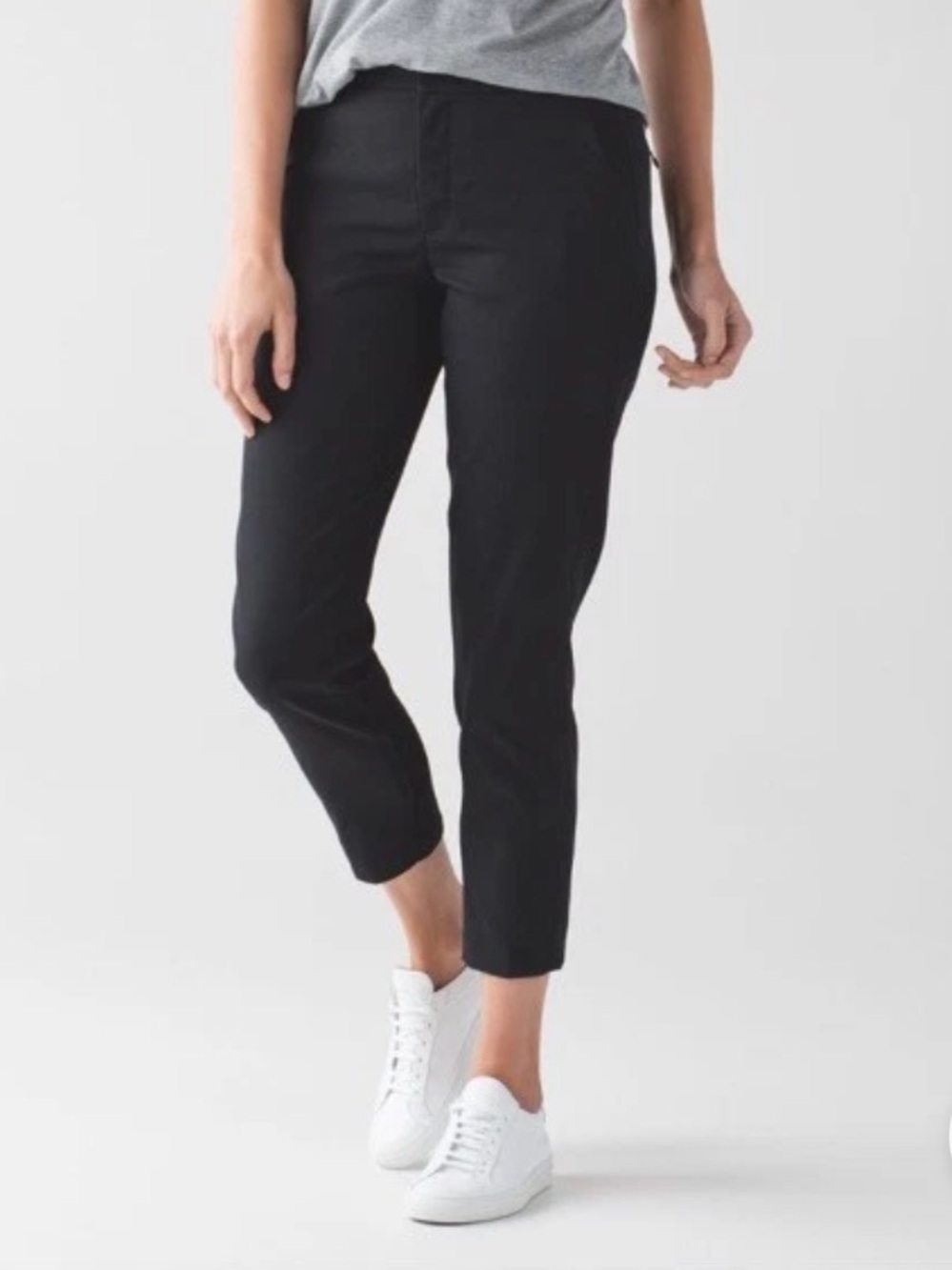 EUC Lululemon Black City Trek Trousers *28” Cropped Ankle Stretch Pants Size 8
